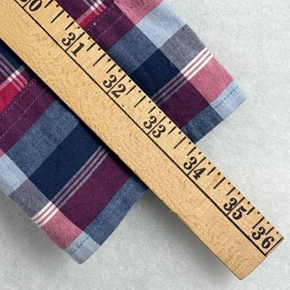 J. Crew mens shirt Summer Plaid M‎ Button Down Long Sleeve Tartan Plaid Cotton